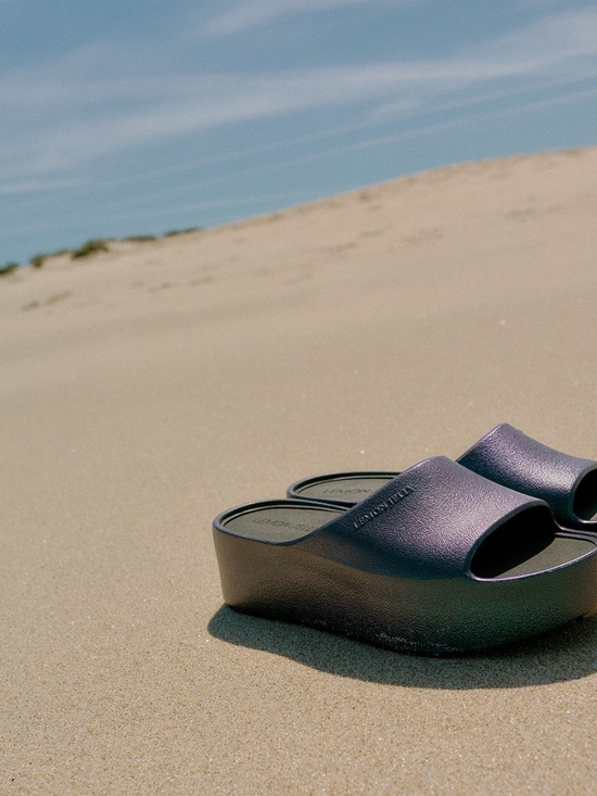 Lemon Jelly Shoes - Lemon Jelly Sunny Black Matte Platform Slide Waterproof Sandals 38 US 7.5-8 NWOT